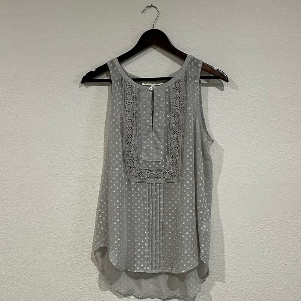 Daniel Rainn Sleeveless Mesh Detail Blouse - Black - Size Small